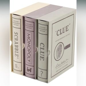 Vintage Bookshelf Edition 3 pack w Monopoly, Scrabble and Clue